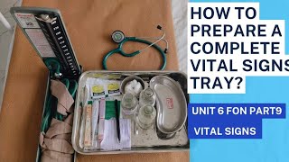 how to prepare a vital signs tray  vital signsequipmentsthermometerstethoscopeBP apparatus [upl. by Leisam]