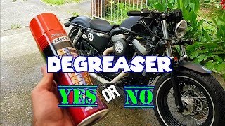 HOW TO  clean a motorcycle using DEGREASER  HarleyDavidson 48 Sportster  by BOMBER [upl. by Ailemap]