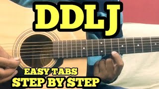 DDLJ Guitar TabsLead Lesson  SINGLE STRING  Tujhe Dekha To ye Jana Sanam  Easy Beginner Songs [upl. by Asp]