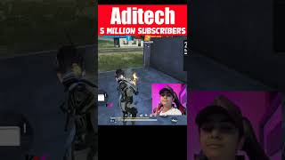 Aditech 5 million subscribers  Free Fire most viewed video  VKT GAMING  aditech video  shorts [upl. by Milone]