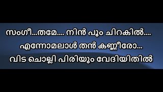 സംഗീതമേ നിൻ പൂം ചിറകിൽ KARAOKE  sangeethame nin poonchirakil karaoke with lyrics malayalam [upl. by Reffinej]