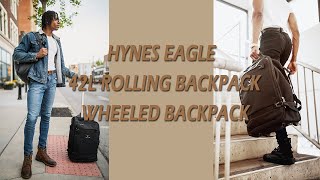 Hynes Eagle 42L Rolling Backpack Wheeled Backpack [upl. by Anastase]