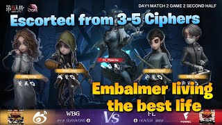 COA VI Global Finals Escorted Embalmer for 5 Ciphers  FL vs WBG Game 2  Identity V [upl. by Daub615]