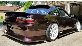 3M BLACK ROSE Nissan 240sx S13 VINYL WRAP [upl. by Nonnahc]