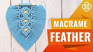 Macrame Feather With Beads  Macrame DIY  Macrame Feather Tutorial [upl. by Enelkcaj]