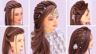 5 wedding hairstyles kashees l open hairstyle for wedding l front variation l Hair style girl [upl. by Khalil]