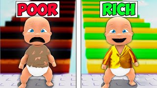 Baby Plays RICH vs POOR Obby [upl. by Hewie]