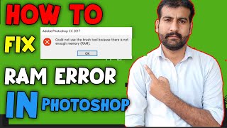 How to fix Because there is Not Enough Memory RAM Error In Photoshop  Photoshop Error [upl. by Nahsyar]