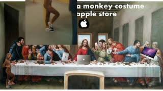 SMALL CHILD IN A MONKEY COSTUME AT THE APPLE STORE [upl. by Yelyk]