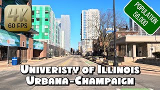 Driving Around University of Illinois UrbanaChampaign Campus in 4k Video [upl. by Fransis62]