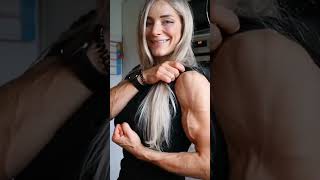 Beautiful biceps 🔥🔥🔥young lady muscle  muscle women women fbb bodybuilder [upl. by Stiegler]