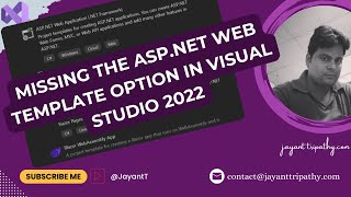 Missing the ASPNET Web Template option in Visual Studio 2022  Fixed Jayant Tripathy [upl. by Attenhoj]