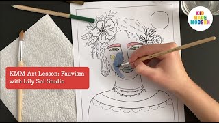 Fauvism  Easy Portrait Painting Art Tutorial for Kids  Lily Sol  Kid Made Modern Events [upl. by Anwahsar]