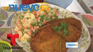 Recetas de cocina Cómo hacer Milanesas de carne  Un Nuevo Día  Telemundo [upl. by Lalat406]