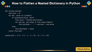 How to Flatten a Nested Dictionary in Python [upl. by Raynah491]