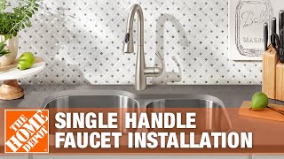 How to Replace a Kitchen Faucet With a Single Handle  The Home Depot [upl. by Solracsiul]