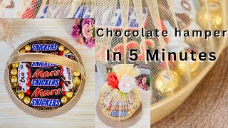 How to make chocolate hamper  hamper’s making ideas  chocolate hamper engane undakkm [upl. by Darsey]