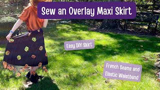 Sew an Overlay MaxiSkirt  Halloween MaxiSkirt  Easy Halloween Skirt  Free Skirt Pattern Review [upl. by Anirtak]