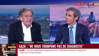 Alain Finkielkraut sexprime sur la guerre Israël  Hamas [upl. by Amihsat]