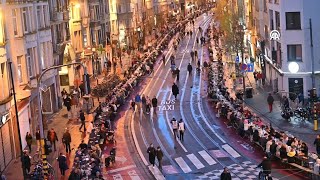 2 km long iftar table in Belgium [upl. by Ellinehc]