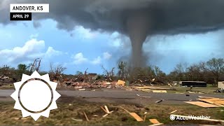 Drone shows incredible view of destructive tornado  AccuWeather [upl. by Krause]