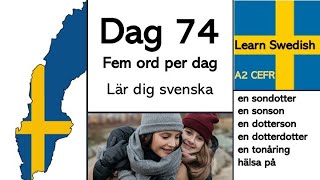 Lär dig svenska  Dag 74  Fem ord per dag  A2nivån CEFR  Learn Swedish [upl. by Yasui]