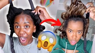 DOES THIS REALLY WORK TRYING THE VIRAL HAIR CURLER ON TYPE 4 NATURAL HAIR  Must Watch [upl. by Alexandros]