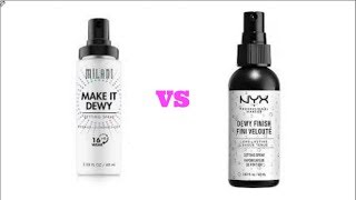 Battle of the Dewy Setting Sprays  Nyx VS Milani Drugstore Showdown [upl. by Hcab]