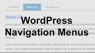 WordPress Navigation Menus Theme Development [upl. by Cori201]