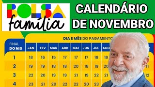 SAIU CALENDÁRIO DE PAGAMENTO BOLSA FAMÍLIA DE NOVEMBRO 2024 VEJA AS DATAS DE PAGAMENTO [upl. by Solrac]