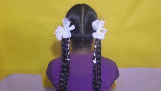 Hair Style Girl 5Minute Crafts  Girls Hairstyle With Double Folded [upl. by Hajar598]