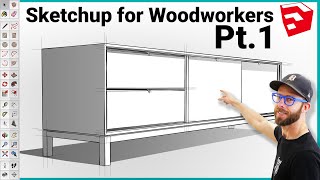 Modeling a Complete Project in Sketchup for Beginners Pt1  Sketchup for Woodworkers [upl. by Hanschen780]