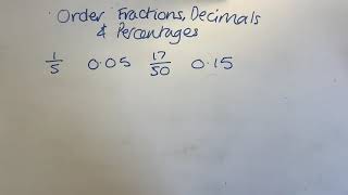 Level 2 Functional Skills maths order Fractions Decimals Percentages non calculator [upl. by Wilinski]