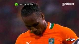 Ivory Coast vs Equatorial Guinea  Drogba wasted a penalty [upl. by Onirotciv544]