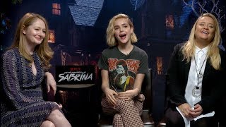 CHILLING ADVENTURES OF SABRINA interviews  Shipka Davis Otto Ross Lynch Perdomo Gomez [upl. by Melgar]