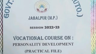 personality development practical file bsc 1st year govt science College Jabalpur [upl. by Postman416]