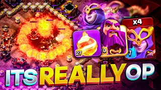 BEST Th16 Warden Walk FIREBALL Super Witch Attack Strategy 🤯  Fully Explained Clash Of Clans [upl. by Colinson]