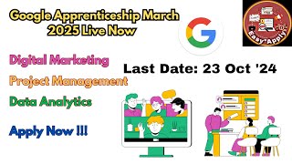 Google Hiring Google ApprenticeshipMarch 2025 Google Online Challenge freshersjobs googlehiring [upl. by Ratha]