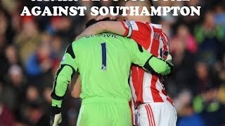 Asmir Begović amazing goal  Stoke CitySouthampton 10  2112013 [upl. by Neehar]