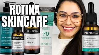 Rotina Completa de Skincare para Pele MistaOleosa com Tendência a Acne  Produtos PRINCIPIA [upl. by Eelarac]