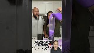 MASUKIN BOBA KE GELAS PANJANG⁉️ funny slimefail challenge slimegoals comedy amyslime drink [upl. by Ynnatirb999]