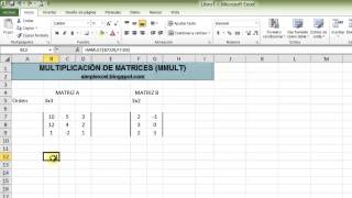 Multiplicación de matrices en Excel  Simplexcel [upl. by Ammamaria]