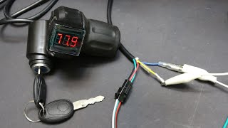 DIY How to install throttle control w LED voltage display amp ignition key on electric bikescooter [upl. by Rebecca]