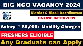 20 REGULAR VACANCY in NGO  SALARY 50000  FRESHERS ELIGIBLE  NGO JOBS 2024  APPLY ANY GRADUATE [upl. by Yurt831]