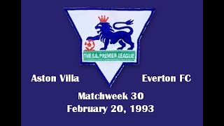 FA Premier League Season 19921993 Matchweek 30 Aston Villa  Everton FC  21 Highlights [upl. by Weisburgh]