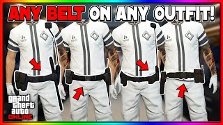 NEW WORKAROUND How To Get ANY BELT On Any Outfit Glitch In GTA 5 Online 169 NO TRANSFER GLITCH [upl. by Aimas]