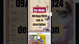 09 aug 2024 The Hindu newspaper PDF download currentaffairs [upl. by Araht285]