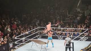 Seth Rollins puts Finn Balor through a table WWE Huntsville [upl. by Errick]