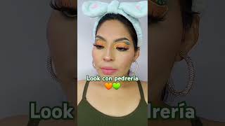 maquillaje con pedrería 🧡💚 [upl. by Dihgirb]