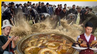 What is served after a funeral in Kyrgyzstan 🇰🇬 Massive Banquet Food for 500 People [upl. by Norraa]